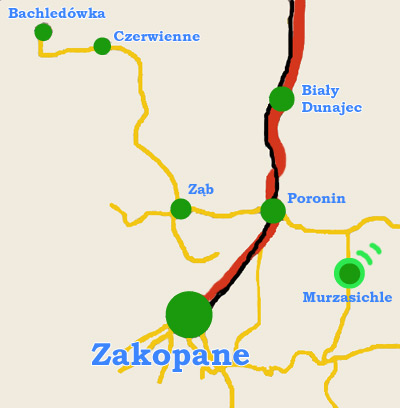 Murzasichle - mapka okolicy